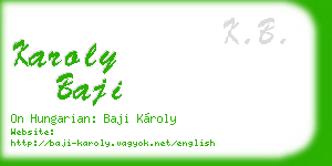 karoly baji business card